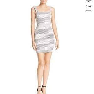 AQUA metallic geometric mini dress